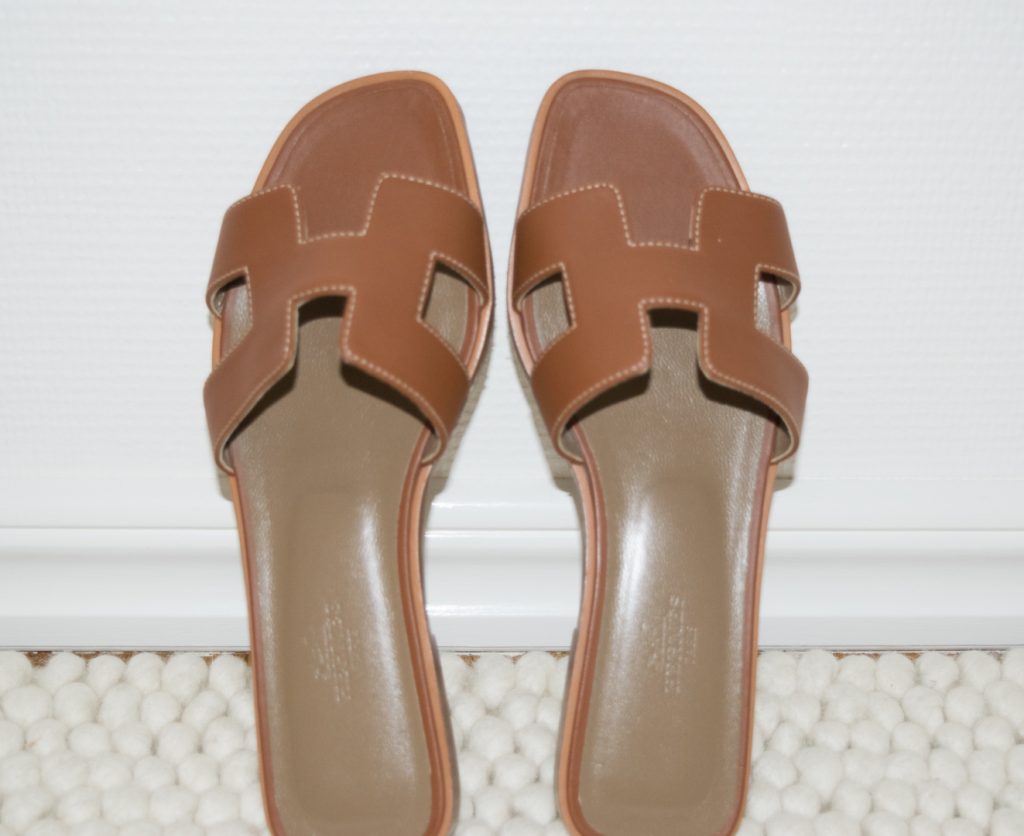 hermes oran brown sandals